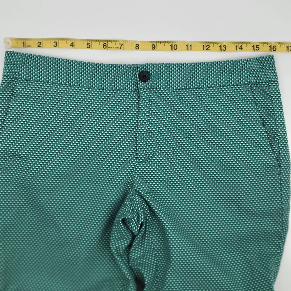 Banana Republic Hampton Fit Green Pattern Pants, Size 6
